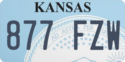 KS license plate 877FZW