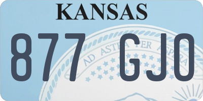 KS license plate 877GJO