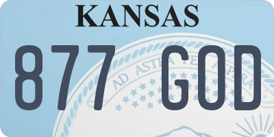 KS license plate 877GOD