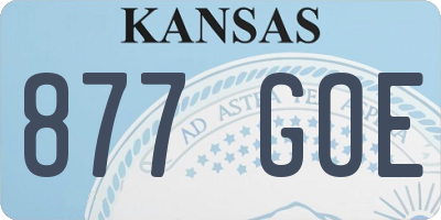 KS license plate 877GOE