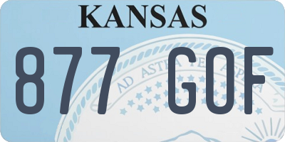 KS license plate 877GOF