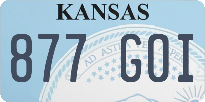 KS license plate 877GOI