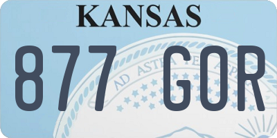 KS license plate 877GOR