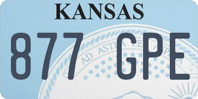 KS license plate 877GPE