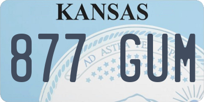 KS license plate 877GUM
