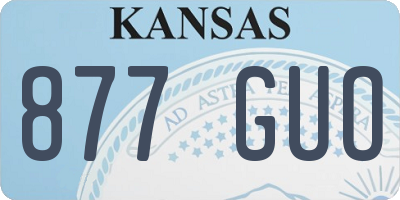 KS license plate 877GUO