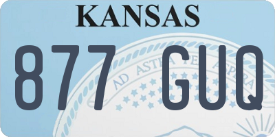KS license plate 877GUQ