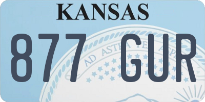 KS license plate 877GUR