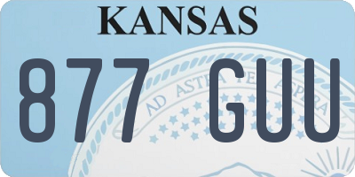 KS license plate 877GUU