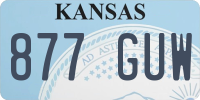 KS license plate 877GUW