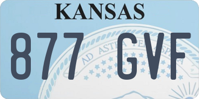 KS license plate 877GVF