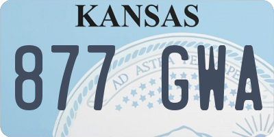 KS license plate 877GWA