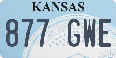 KS license plate 877GWE