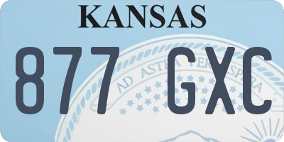 KS license plate 877GXC
