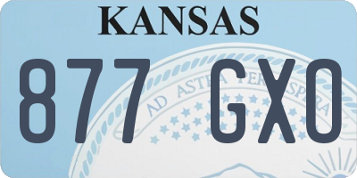 KS license plate 877GXO
