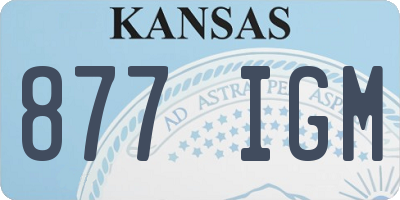 KS license plate 877IGM