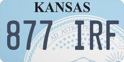 KS license plate 877IRF