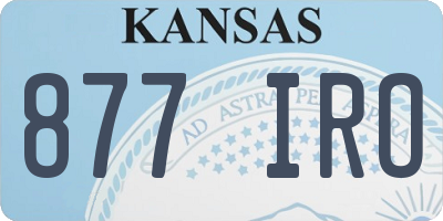 KS license plate 877IRO
