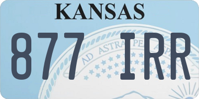 KS license plate 877IRR