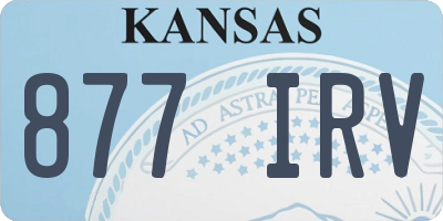 KS license plate 877IRV