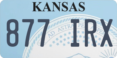 KS license plate 877IRX