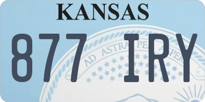 KS license plate 877IRY