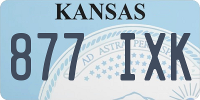 KS license plate 877IXK