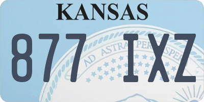 KS license plate 877IXZ