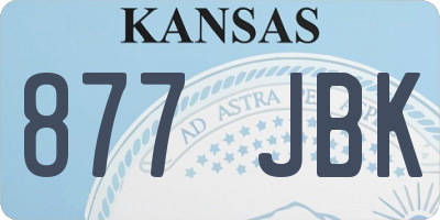KS license plate 877JBK
