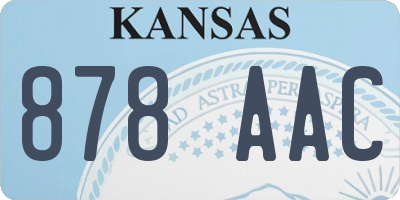 KS license plate 878AAC