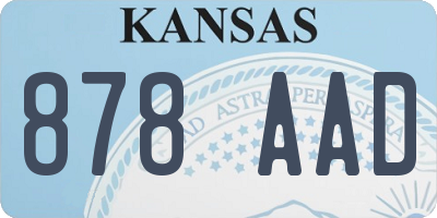 KS license plate 878AAD