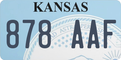 KS license plate 878AAF