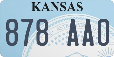 KS license plate 878AAO