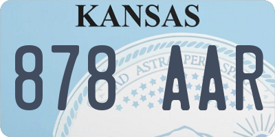 KS license plate 878AAR
