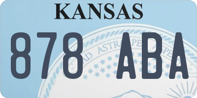 KS license plate 878ABA