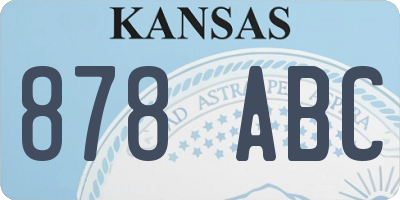KS license plate 878ABC
