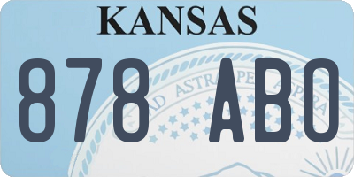 KS license plate 878ABO
