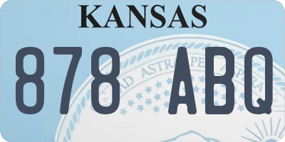 KS license plate 878ABQ