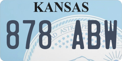 KS license plate 878ABW