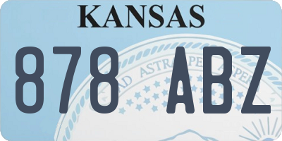 KS license plate 878ABZ