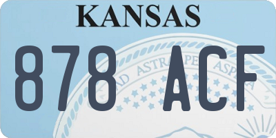 KS license plate 878ACF