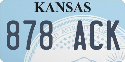 KS license plate 878ACK
