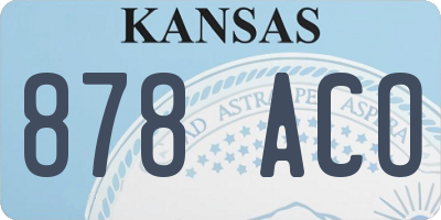 KS license plate 878ACO