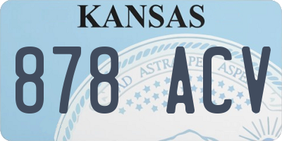 KS license plate 878ACV