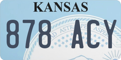 KS license plate 878ACY