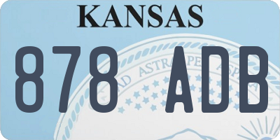 KS license plate 878ADB