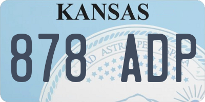 KS license plate 878ADP