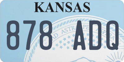 KS license plate 878ADQ