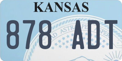 KS license plate 878ADT