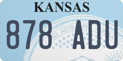 KS license plate 878ADU